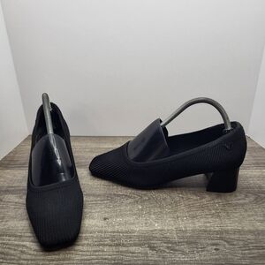 Vivaia Melody Pro Square Toe Knitted Block Heel Heel Black Sz 40eu 9 US
